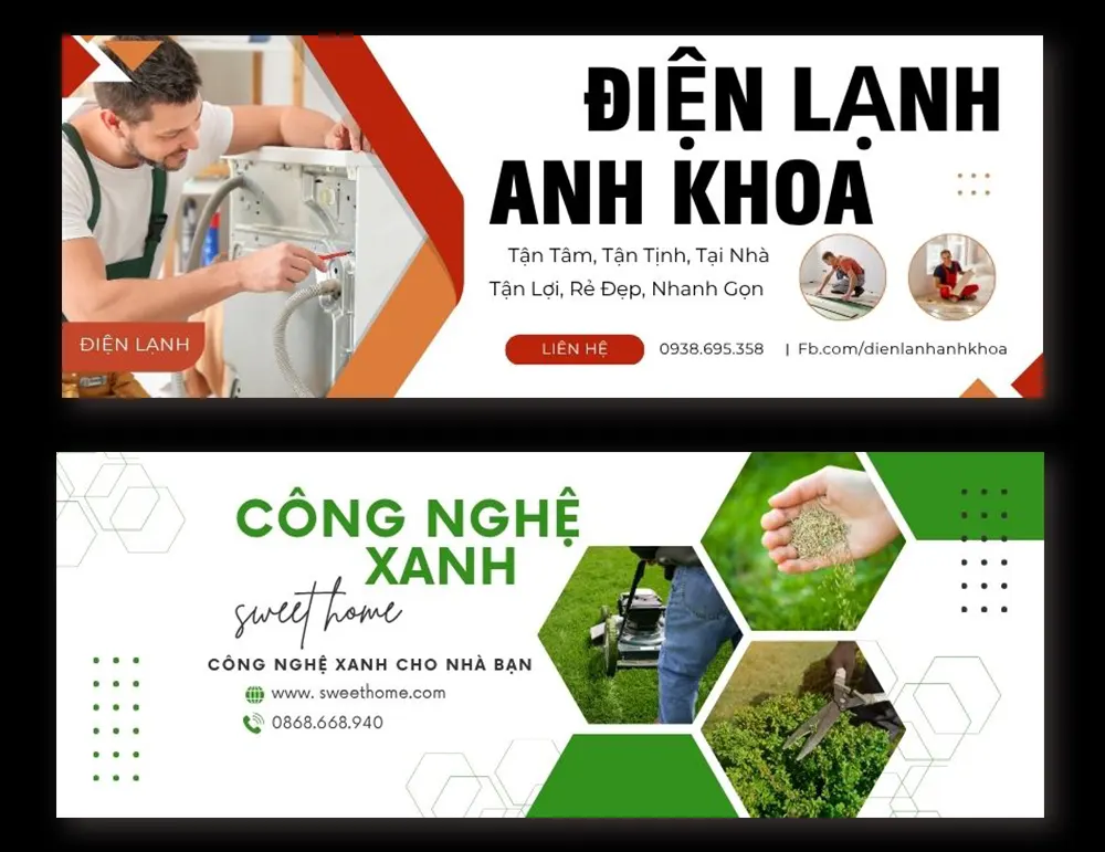 dịch vụ thiết kế ảnh bìa , banner